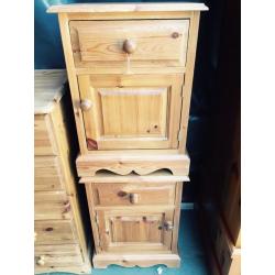 Solid pine bedside units