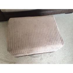 3 seater sofa, storage foot stool and arm chair