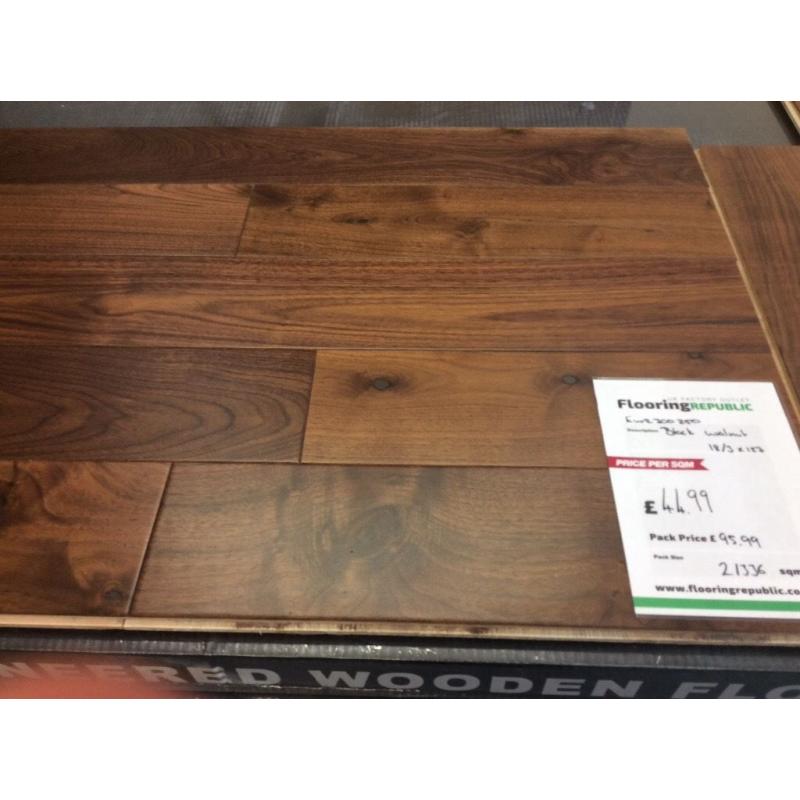 Engineered black walnut wooden flooring