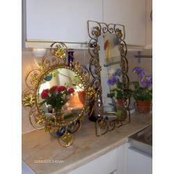 set of 2 vintage mirrors , wall mirrors in gold frame