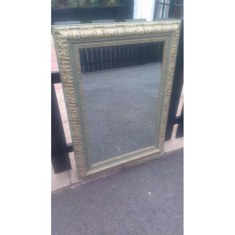 Large green and gold mirror