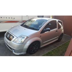 Citroen C2 1.6 VTS. Very good condition for year, MOT 29th Sept, alloy wheels.