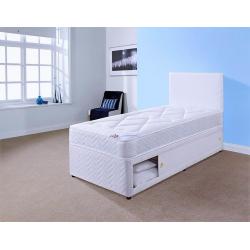 3FT SINGLE DIVAN BED SET INCLUDES BASE, MATTRESS, HEADBOARD & FREE DELIVERY