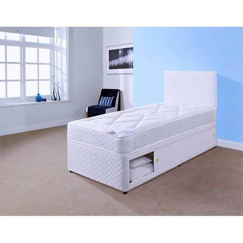 3FT SINGLE DIVAN BED SET INCLUDES BASE, MATTRESS, HEADBOARD & FREE DELIVERY