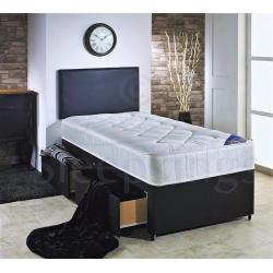 3FT SINGLE DIVAN BED SET INCLUDES BASE, MATTRESS, HEADBOARD & FREE DELIVERY