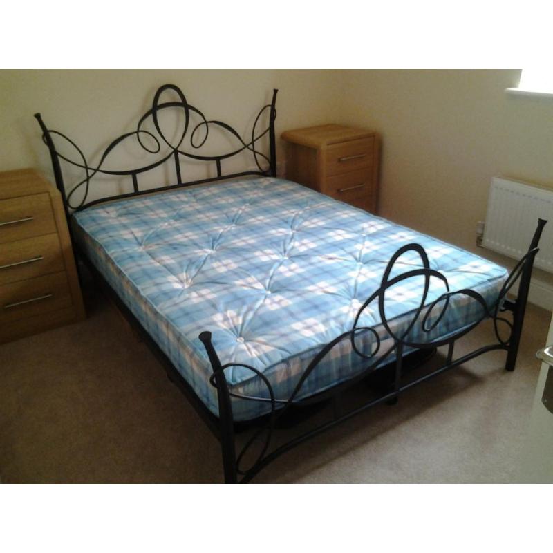 Metal Frame Double Bed and Orthopaedic Mattress