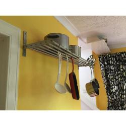 Pots and pans rack.