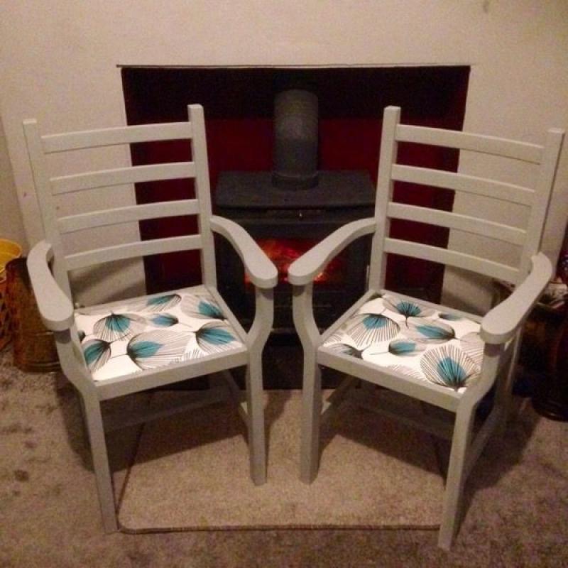 Pair of Shabby Chic Farmhouse Chairs