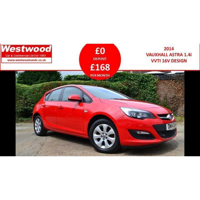 2014 VAUXHALL ASTRA 1.4 DESIGN 16V HATCHBACK PETROL