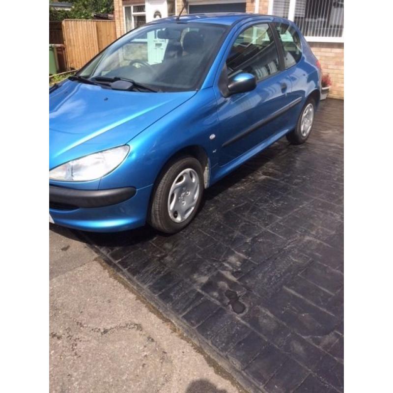 PEUGEOT 206 1.4 LX REG 2002 MET BLUE 3 DOOR LOW MILEAGE 7O351 MOT CLEAN TIDY RELIABLE CAR