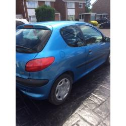 PEUGEOT 206 1.4 LX REG 2002 MET BLUE 3 DOOR LOW MILEAGE 7O351 MOT CLEAN TIDY RELIABLE CAR