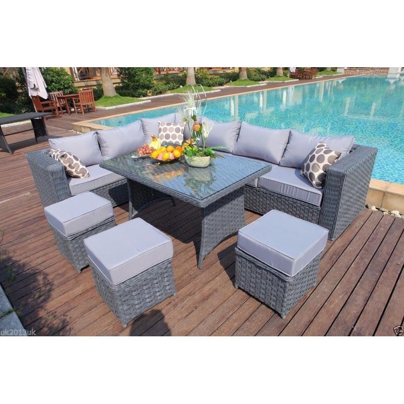 * NEW * 9 seater garden outdoor dining set furniture RRP 990