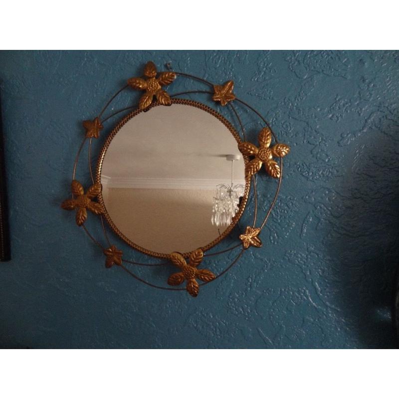 Brass floral Mirror