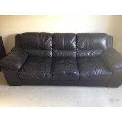 Black leather sofa