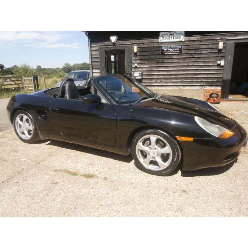 02 PORCHE BOXTER 2.7 POWER ROOF CONVERTABLE BLACK/BLACK LEATHER HEATED SEATS