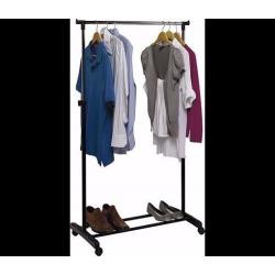 Argos Adjustable Chrome Plated Clothes Rail for Sale - Black