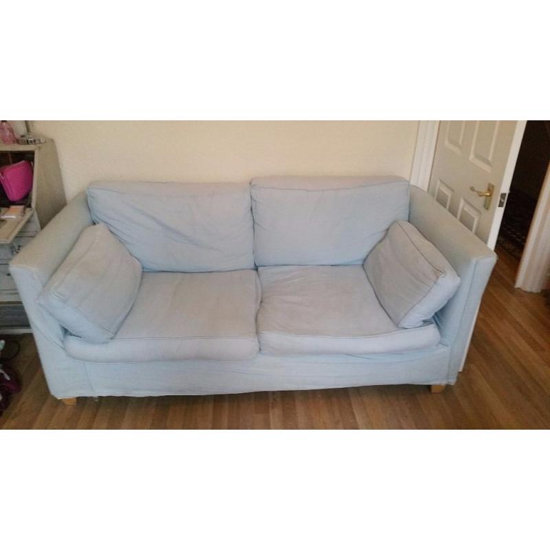 Two pastel blue sofas - need gone asap!