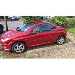 2003 1.6 Peugeot 206cc Allure Metallic Red, Convertible, Leather Interior