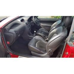 2003 1.6 Peugeot 206cc Allure Metallic Red, Convertible, Leather Interior