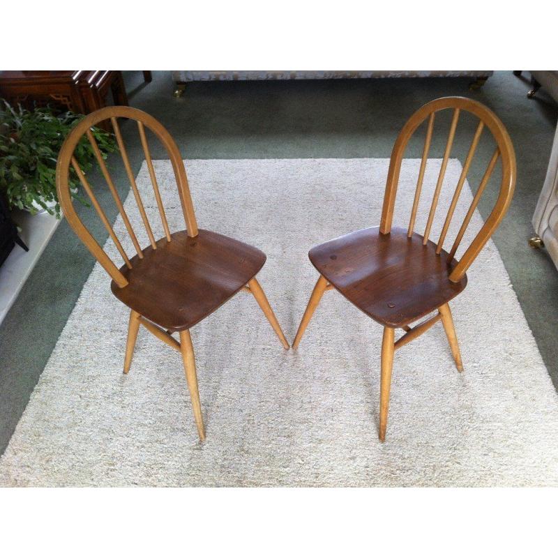 Ercol Windsor Hoop Back Kitchen/Dining Room Chairs 1960's