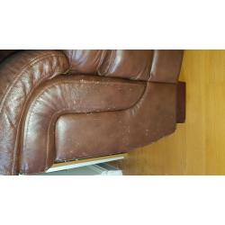 Brown Leather Suite. Collection Only