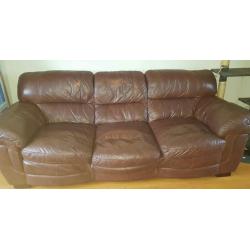 Brown Leather Suite. Collection Only