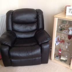 Black Leather recliner with massage function