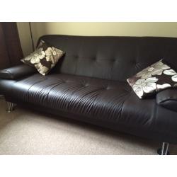 Faux leather black sofa bed (plastic)