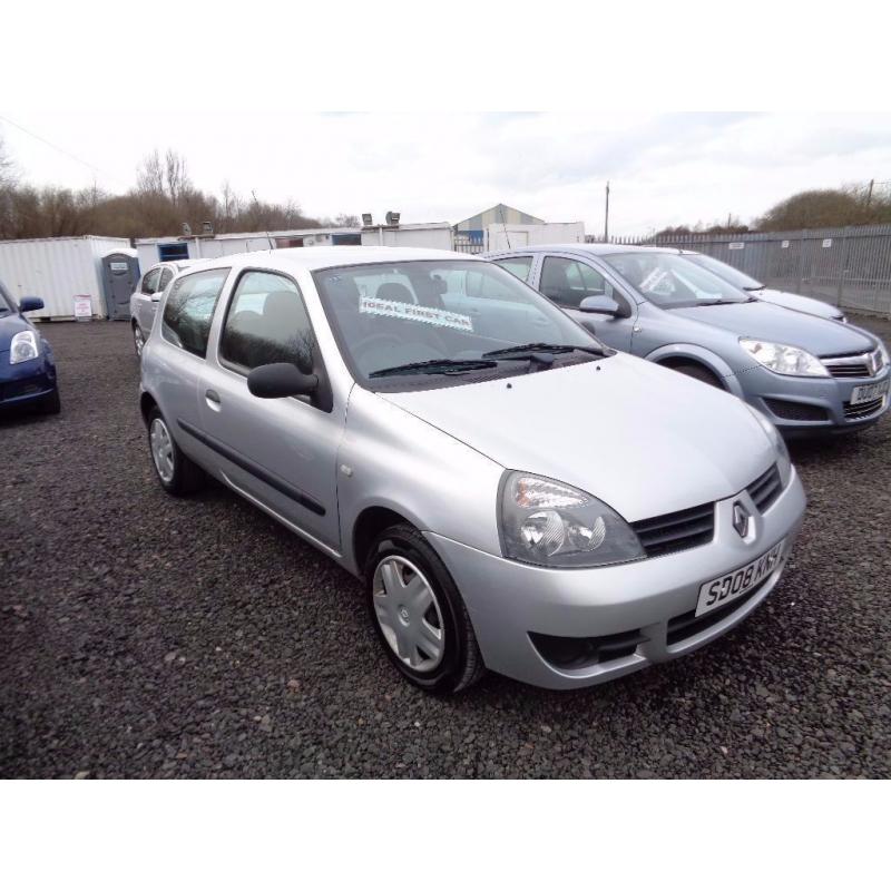 2008 RENAULT CLIO CAMPUS 1.2 3 DOOR SILVER 39,000 MILES ONLY* FULL SERVICE HISTORY MOT TILL 29/11/16