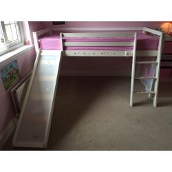 Mid sleeper white slide bed and immaculate mattress