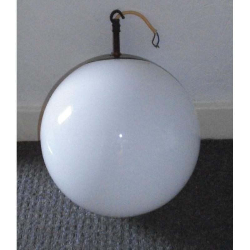 ANTIQUE Large Opaline Milk Glass School Classroom industrial ceiling light