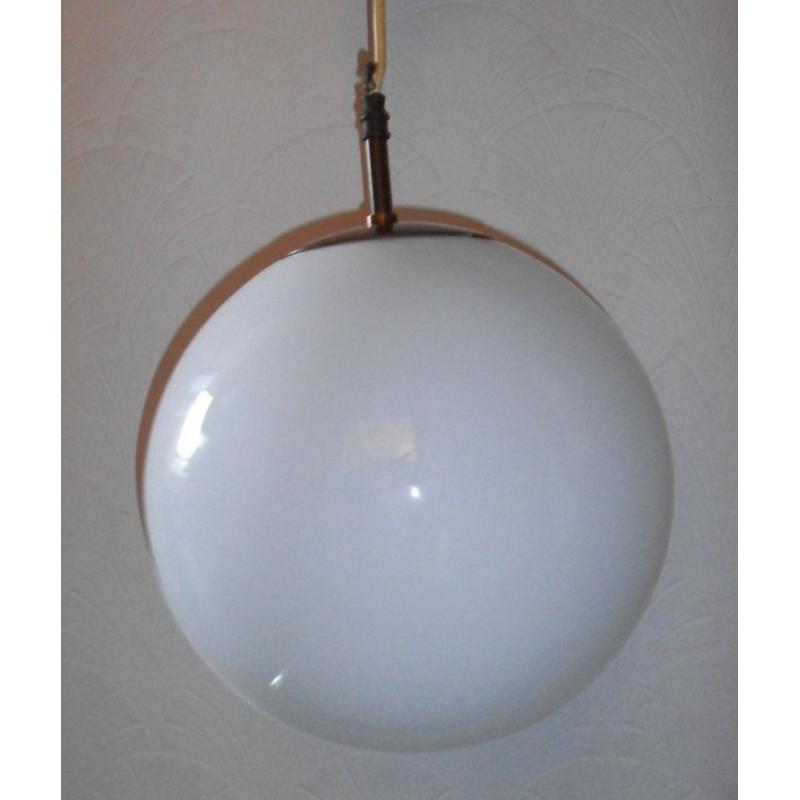 ANTIQUE Large Opaline Milk Glass School Classroom industrial ceiling light