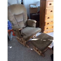 Glider Rocking Chair with Matching Footstool