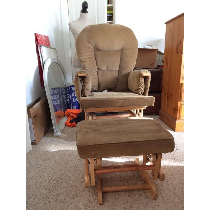 Glider Rocking Chair with Matching Footstool