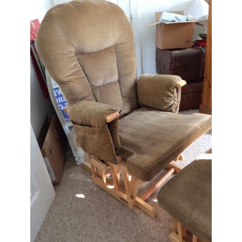 Glider Rocking Chair with Matching Footstool