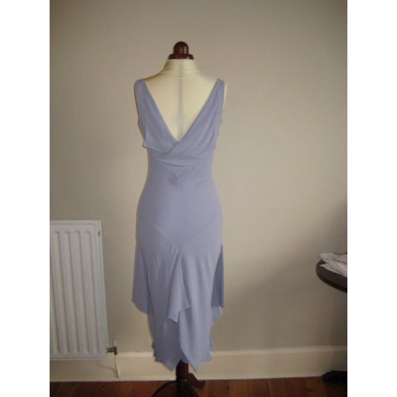 Pale lilac/blue Dress. Size EUR M, US 8. Cowl neck, bias cut