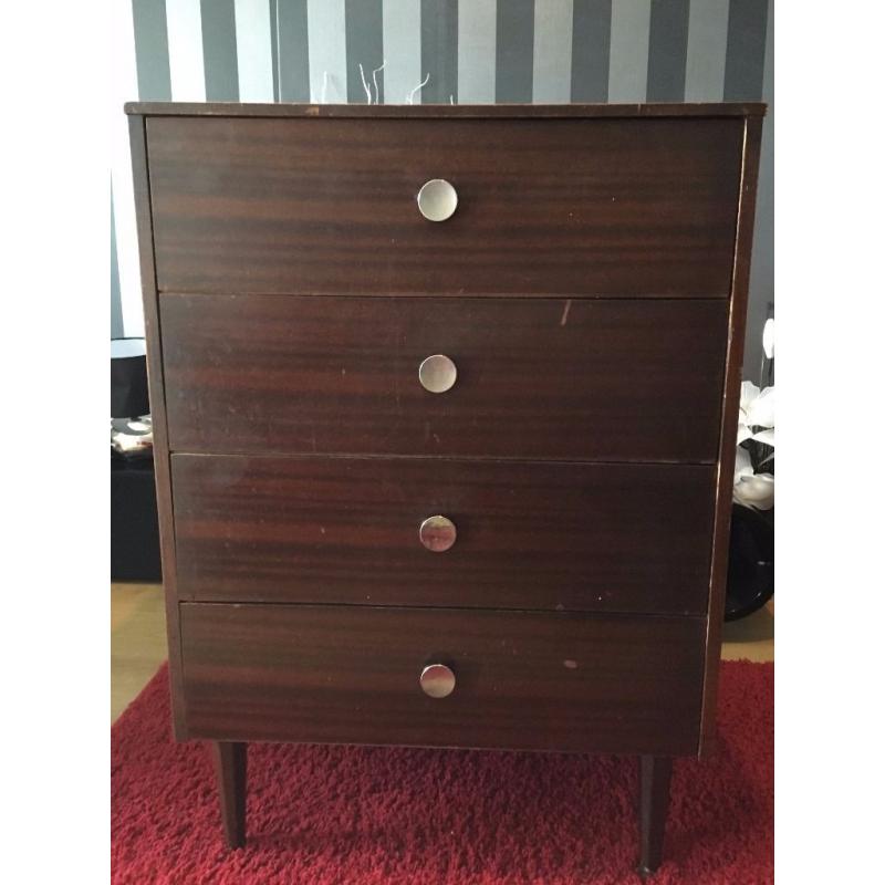 Ercol / G Plan Style Chest Of Draws - Good Sturdy Condition - As it is or Paint Project ? - Reduced