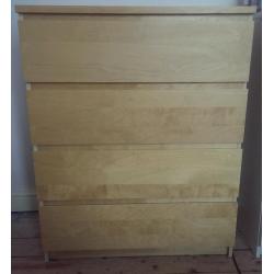 Ikea Malm 4 drawer chest of drawers