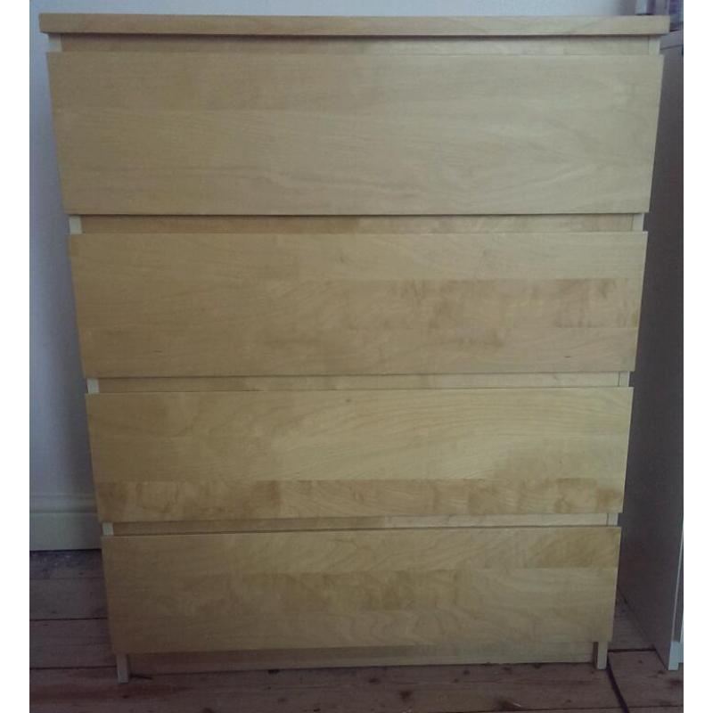 Ikea Malm 4 drawer chest of drawers