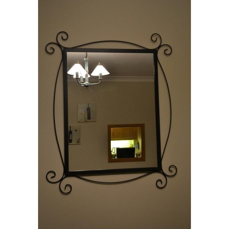 Black Wrought Iron Mirror