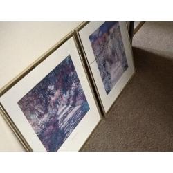 2 Gold-Framed, Claude Monet Prints