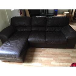 brown Leather Corner Sofa from DFS