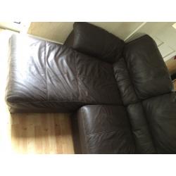 brown Leather Corner Sofa from DFS