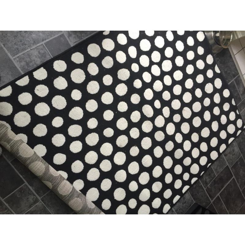 IKEA black and white polka dot rug