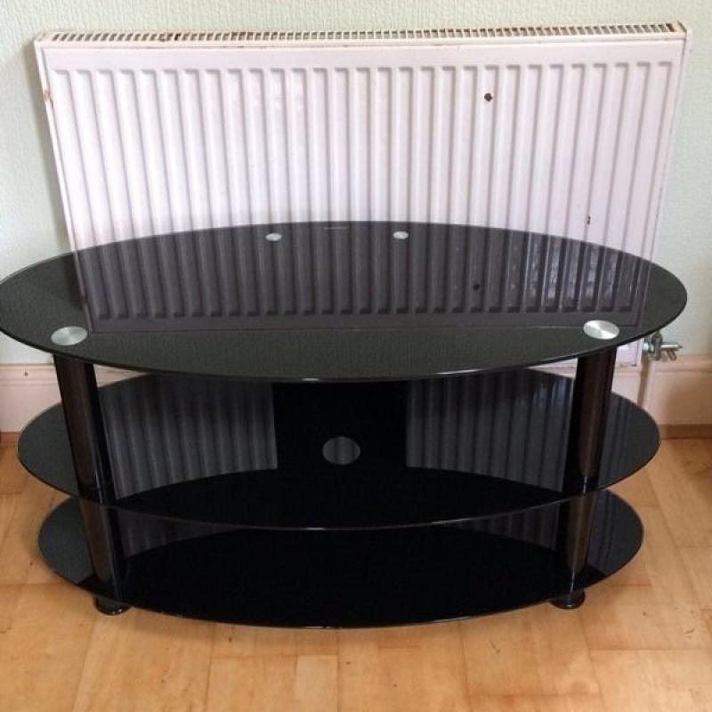 Large Black Glass TV Stand EXCELLENT CONDITION