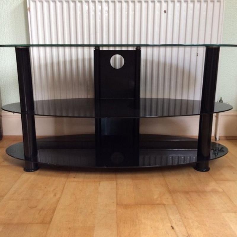 Large Black Glass TV Stand EXCELLENT CONDITION