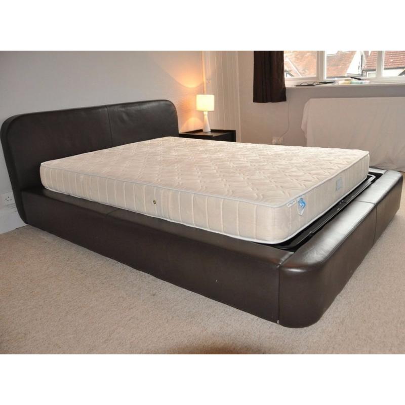 Habitat Ottori leather storage bed (Double)