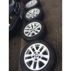 Genuine 16" BMW alloys with good tyres!