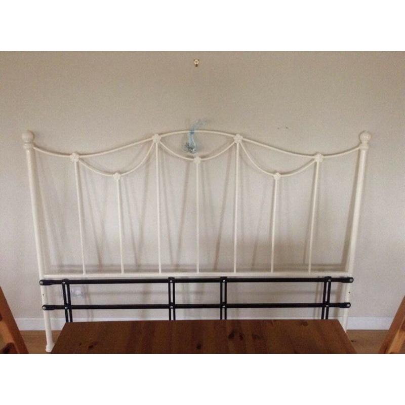 Super King cream metal headboard