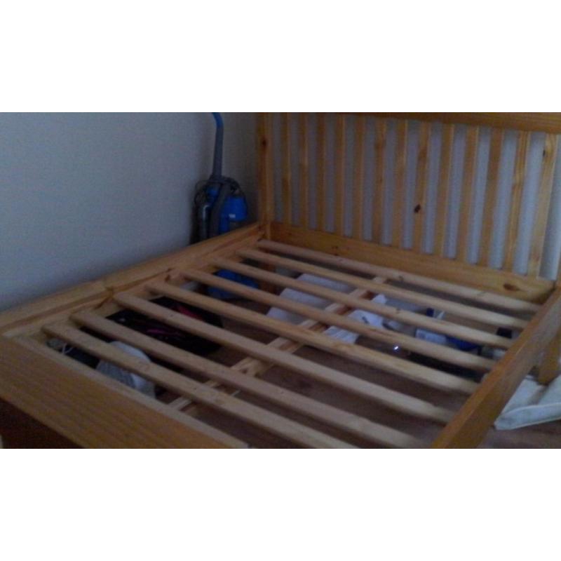 Pine double bed